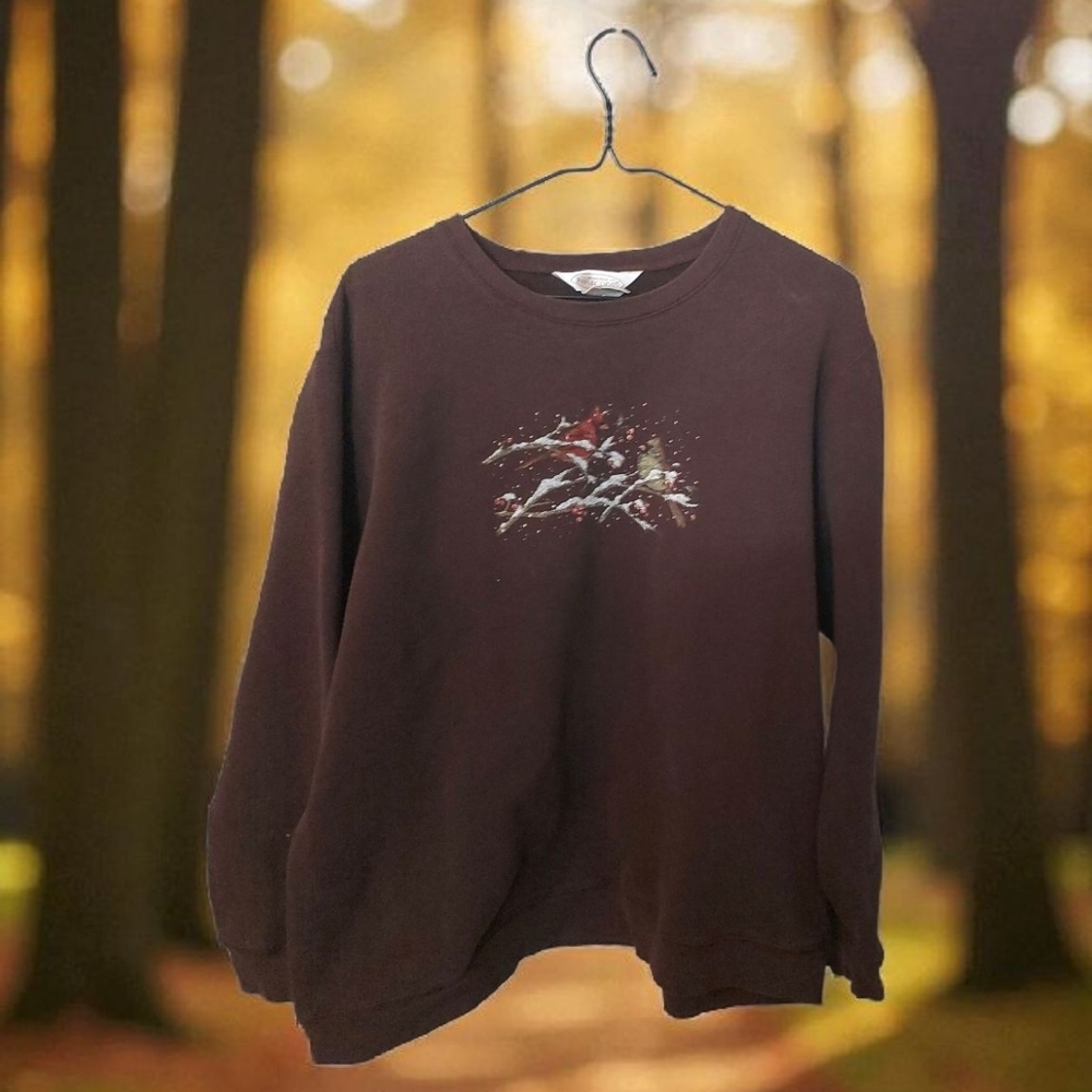 Northern Reflections Brown Crewneck Sweater with Graphic